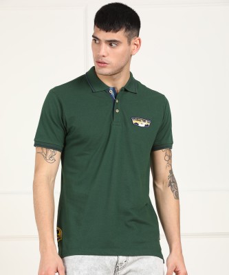 Allen Solly Jeans Solid Men Polo Neck Green T-Shirt