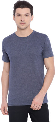 Trove Self Design Men Round Neck Grey T-Shirt