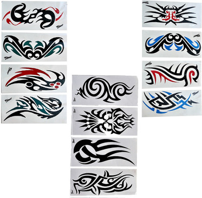 

One Point Collections Temporary Tattoo Black Tattoo Sticker Size 10.5x6CM -( Pack Of 12)(Printed Tattoo)