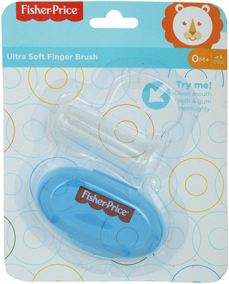 

Fisher-Price Fisher Price Silicone Baby Finger-Brush with Case, Blue Ultra Soft Toothbrush
