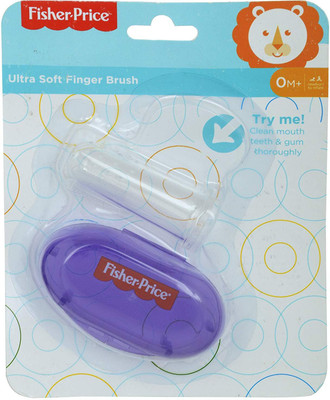 

Fisher-Price Fisher Price Silicone Baby Finger-Brush with Case, Purple Ultra Soft Toothbrush