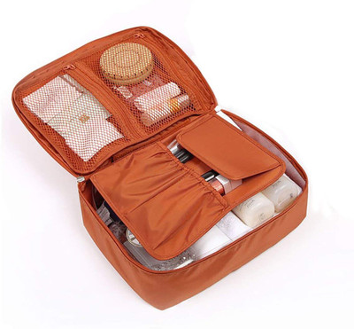 

House of Quirk Cosmetic Pouch(Orange), Rust orange
