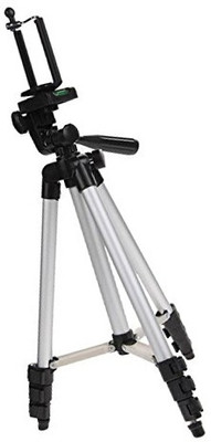 

LIFEMUSIC Good Quality Tripod - 3110 Portable & Foldable Camera - Mobile Tripod with Mobile Clip Holder Bracket, Fully Flexible Mount Cum Tripod, Stand with Three-Dimensional Head For Smartphone Tripod(silver\black, Supports Up to 1500)