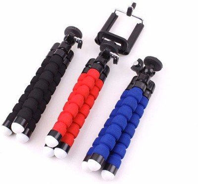 

Blendia STYLE MINI ADJUSTABLE FLEXIBLE TRIPOD SELFIE STICK (PACK OF 3) Tripod(Red, Blue, Black, Supports Up to 600)