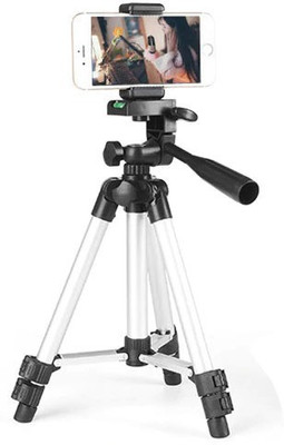 

CASADOMANI Mobile Holder Tripod-3110 Portable Adjustable Portable Aluminum Lightweight Camera Stand With Three-Dimensional Head & Quick Release Plate laser level For Video Cameras and mobile Tripod(Silver & Black, Supports Up to 1500)