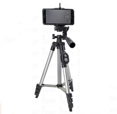 

lifemusic Portable Adjustable Tripod | Eloies 7 Inch Tripod | Eloies Lapel Microphone | Eloies Mobile Clamp/Clip, Combo Deal With Three-Dimensional Head & Quick Release Plate Tripod (multicolor) Tripod(black\silver, Supports Up to 1500)