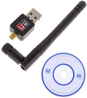 

TRUE SHOP 300 Mbps Mini Wireless and USB Adapter 2.4 GHZ USB WiFi Adapter with Band Antenna for Desktop Pc Laptop USB Adapter(Black)
