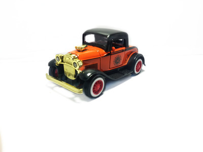 

Tingoking Antique Scale Model Vintage Die Cast Friction Pull Back Car For Kids(Orange)