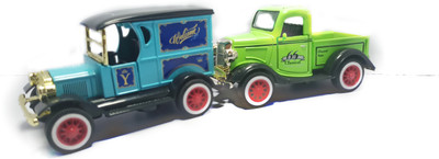 

Tingoking Royal Model Antique Vintage Friction Push Back Cars For Kids ( Set Of 2)(Multicolor)