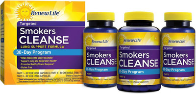 

Renew Life Targeted, Smokers Cleanse, Lung Support Formula, 30 Day Program, 3-Part Program(120 No)