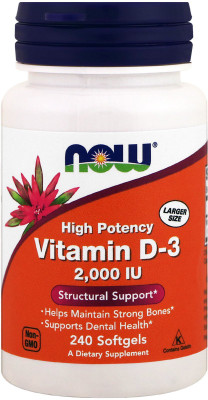 

Now Foods Vitamin D-3, Structural Support 2000 I.U., 240 Softgels(240 No)