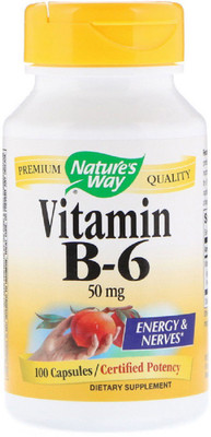 

Nature's Way Nature's Way, Vitamin B-6, 50 mg, 100 Capsules(100 mg)