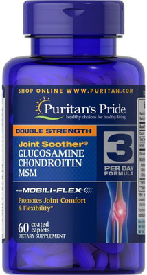

Puritan's Pride Glucosamine Chondroitin MSM 60 Coated caplets Dietary supplement(60 No)