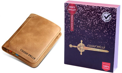 

Lusso Pelle Men Tan Artificial Leather Wallet(7 Card Slots)