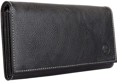 

admetus Girls Black Genuine Leather Wallet(12 Card Slots)