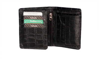 

SAM Men Black Genuine Leather Wallet(8 Card Slots)