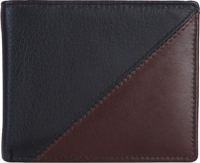 

leather junction Men Black Genuine Leather Wallet(7 Card Slots), Black;brown