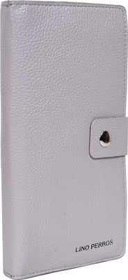 

Lino Perros Women Grey Artificial Leather Wrist Wallet(11 Card Slots)