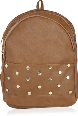 

Kleio Designer Studded Backpack for Women / Girls 12 L Backpack(Tan)