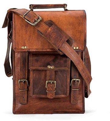 

RSN real hunter leather laptop messenger bag Messenger Bag(Brown, 13 inch)