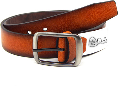 

ELS Men Formal, Casual, Evening, Party Tan Artificial Leather Belt