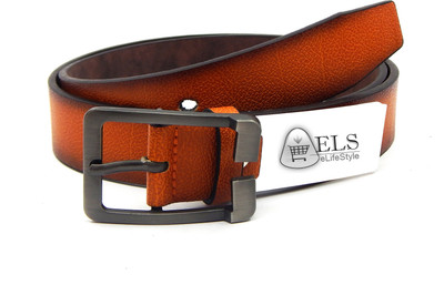 

ELS Men Formal, Casual, Evening, Party Tan Artificial Leather Belt