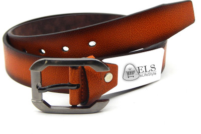 

ELS Men Formal, Casual, Evening, Party Tan Artificial Leather Belt
