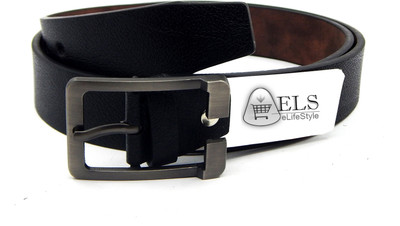

ELS Men Formal, Casual, Evening, Party Black Artificial Leather Belt