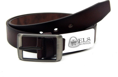 

ELS Men Formal, Casual, Evening, Party Brown Artificial Leather Belt