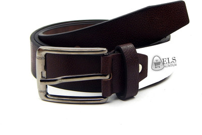 

ELS Men Formal, Casual, Evening, Party Brown Artificial Leather Belt