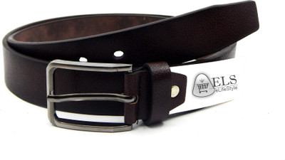 

ELS Men Formal, Casual, Evening, Party Brown Artificial Leather Belt