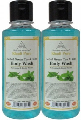 

Khadi Pure Herbal Green Tea & Mint Body Wash 210 ML (Pack Of 2)(420 ml, Pack of 2)