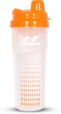 

Nivia Carbonite Sports 560 ml Shaker(Pack of 1, Orange), Clear;orange