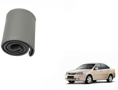 CARIZO Hand Stiched Steering Cover For Chevrolet Optra(Grey, Leatherite)