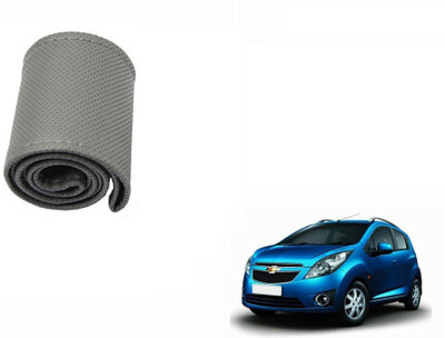 CARIZO Hand Stiched Steering Cover For Chevrolet Beat(Grey, Leatherite)