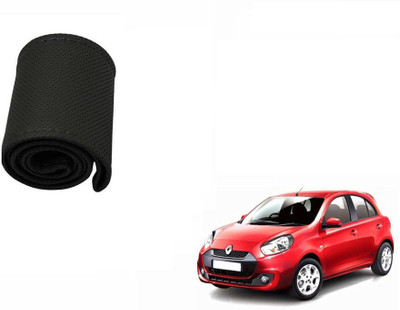 CARIZO Hand Stiched Steering Cover For Renault Pulse(Black, Leatherite)