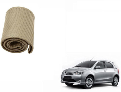 CARIZO Hand Stiched Steering Cover For Toyota Etios Liva(Beige, Leatherite)