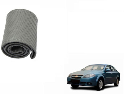 CARIZO Hand Stiched Steering Cover For Chevrolet Optra SRV(Grey, Leatherite)