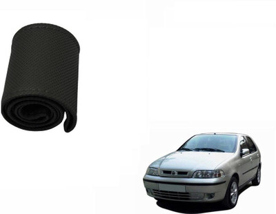 CARIZO Hand Stiched Steering Cover For Fiat Palio(Black, Leatherite)