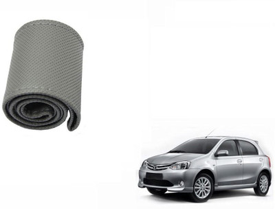 CARIZO Hand Stiched Steering Cover For Toyota Etios Liva(Grey, Leatherite)