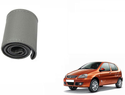 CARIZO Hand Stiched Steering Cover For Tata Indica(Grey, Leatherite)