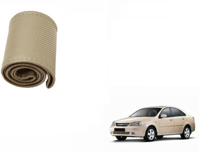 CARIZO Hand Stiched Steering Cover For Chevrolet Optra(Beige, Leatherite)