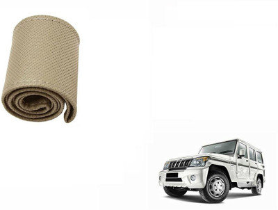 CARIZO Hand Stiched Steering Cover For Mahindra Bolero(Beige, Leatherite)