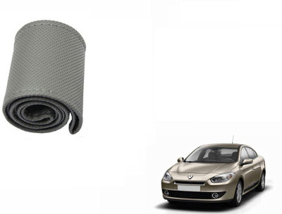 CARIZO Hand Stiched Steering Cover For Renault Fluence(Grey, Leatherite)