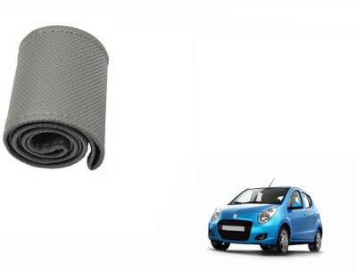 CARIZO Hand Stiched Steering Cover For Maruti A-Star(Grey, Leatherite)