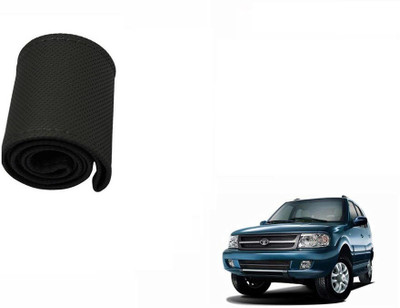 CARIZO Hand Stiched Steering Cover For Tata Safari(Black, Leatherite)