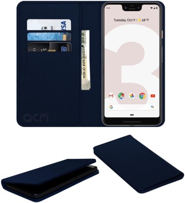 ACM Flip Cover for Google Pixel 3 Xl(Blue, Cases with Holder, Pack of: 1)