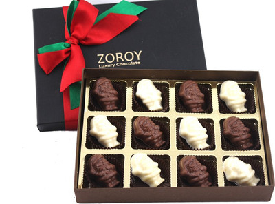 

Zoroy Luxury Chocolate Christmas Collectibles Santa Claus box of milk and white chocolates Fudges(100 g)