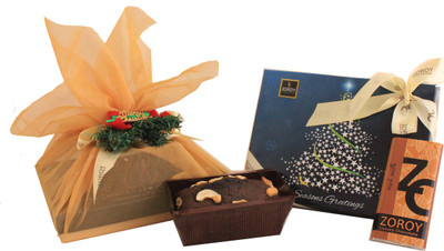 

Zoroy Luxury Chocolate Christmas Mini Gold Netted Hamper- plum cake, chocolates and candle Fudges(165 g)