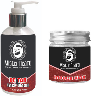 

Mister Beard DE TAN FACEWASH WITH MOOCH WAX(Set of 2)